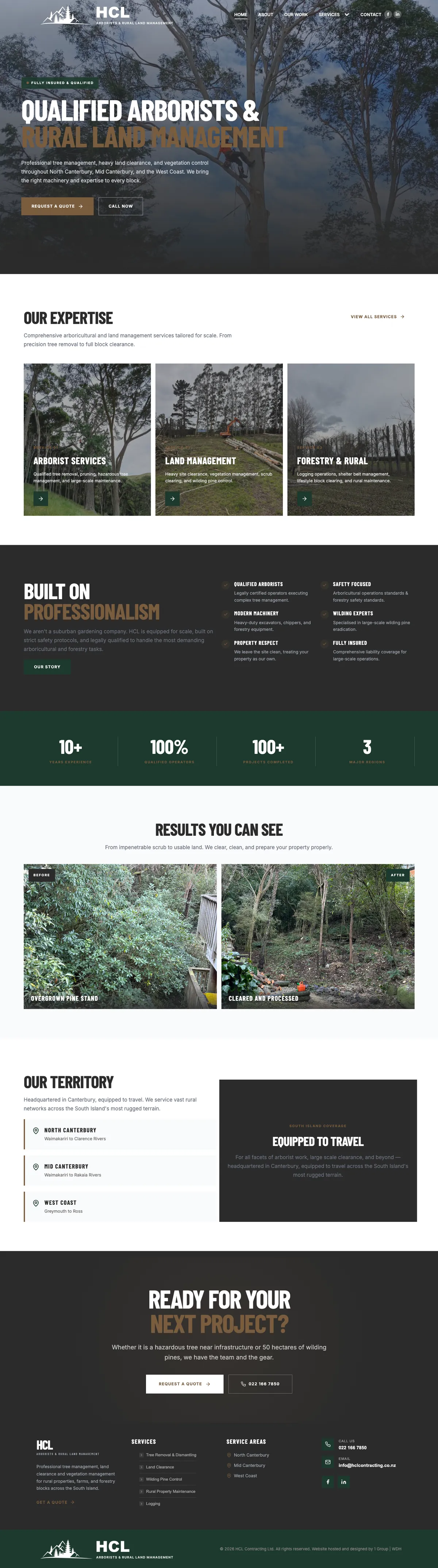 HCL Contracting website